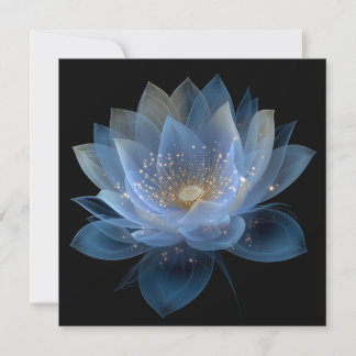 Ethereal Lotus Blume - Blaues Schwarzes Weiß Einladung