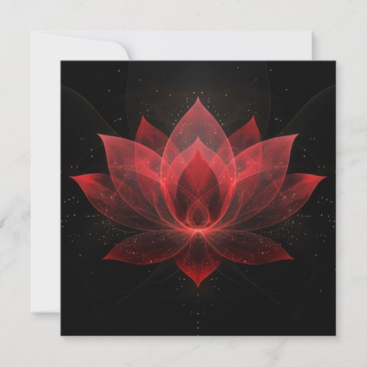 Ethereal Lotus Blume - Crimson Red Black Floral Einladung (Vorderseite)