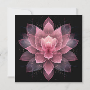Ethereal Lotus Blume - Hellrosa Schwarze Flora Einladung