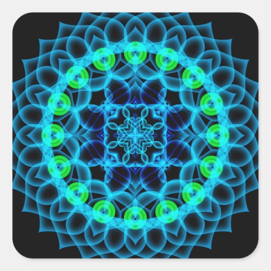 Ethereal Lotus Mandala Quadratischer Aufkleber (Vorderseite)