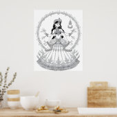 Ethereal Lotus Queen Illustration Poster (Küche)