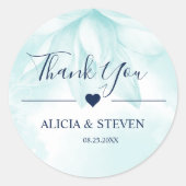 Ethereal Magnolia Blume, Danke Runder Aufkleber (Vorderseite)