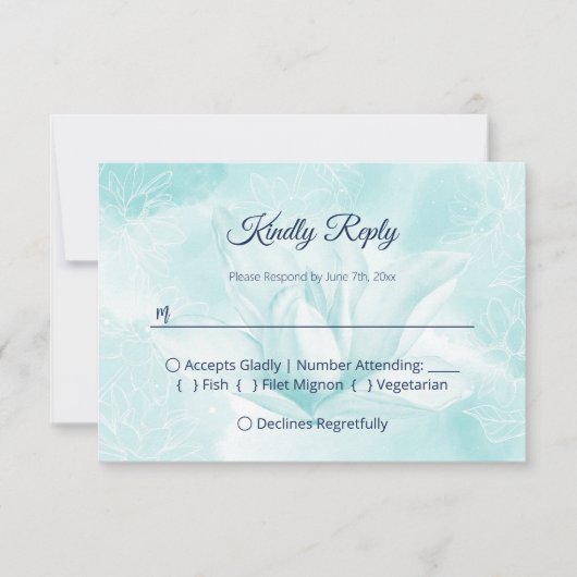 Ethereal Magnolia Blume, Hochzeit RSVP Karte (Vorderseite)