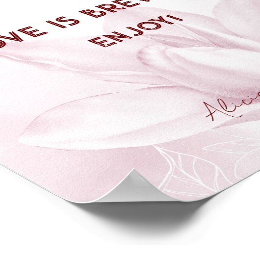 Ethereal Magnolia Blume, Hochzeitcoffee Bar Poster (Ecke)