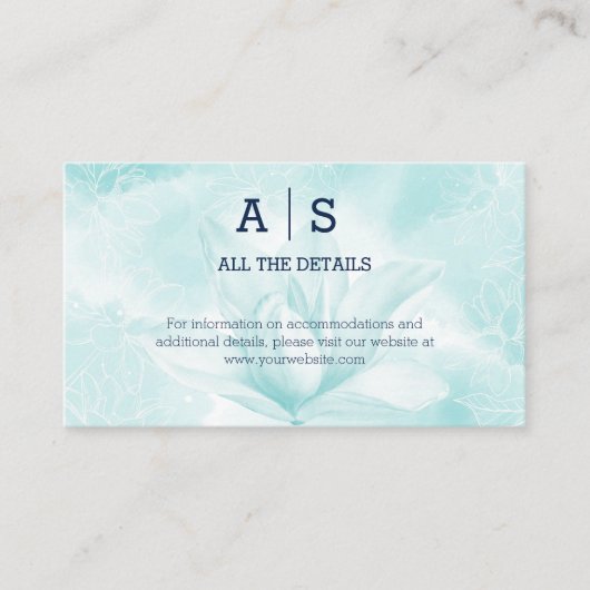 Ethereal Magnolia Blume, Hochzeitdetails Begleitkarte (Vorderseite)