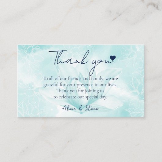 Ethereal Magnolia Blume, vielen Dank Begleitkarte (Vorderseite)