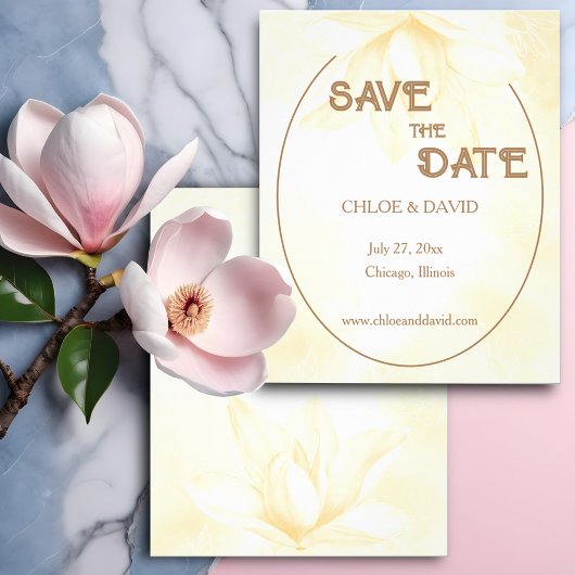 Ethereal Magnolia Haushalt Hochzeit Speichern Sie Flyer