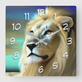 Ethereal Majestic Lions Quadratische Wanduhr (Vorderseite)