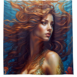 Ethereal Meerjungfrau Art Print Fantasy Underwater Duschvorhang