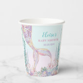 Ethereal Meerjungfrau unter der Sea Baby Dusche Pappbecher (Rückseite)