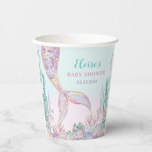 Ethereal Meerjungfrau unter der Sea Baby Dusche Pappbecher
