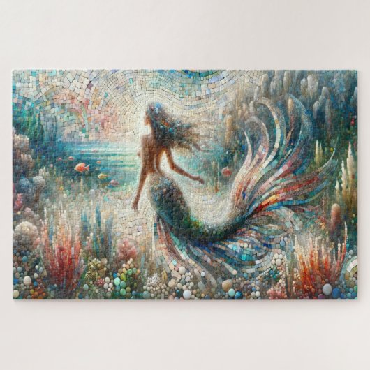 Ethereal Mermaid Mosaic Voyage Puzzle (Horizontal)
