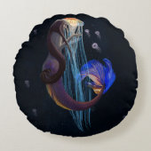 Ethereal Mermail Rundes Kissen (Vorderseite)
