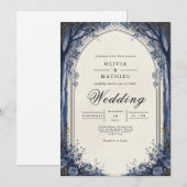 Ethereal Midnight Arch Wedding Einladung (Vorne/Hinten)