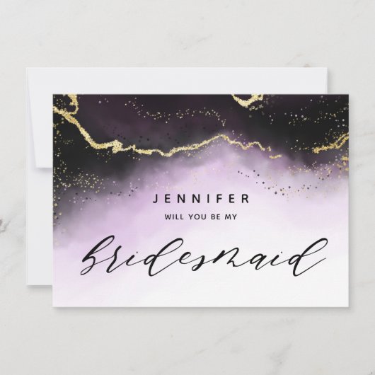 Ethereal Mist Ombre Amethyst Bridesmaid Vorschlag (Vorderseite)