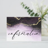 Ethereal Mist Ombre Amethyst Hochzeitsinformatione Begleitkarte (Stehend Vorderseite)