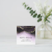 Ethereal Mist Ombre Amethyst Lila Wasserfarbe Quadratische Visitenkarte (Stehend Vorderseite)