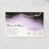 Ethereal Mist Ombre Amethyst Lila Wasserfarbe Visitenkarte (Rückseite)