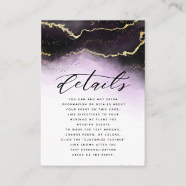 Ethereal Mist Ombre Amethyst Moody Wedding Details Begleitkarte