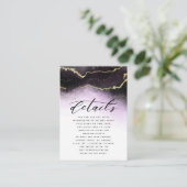 Ethereal Mist Ombre Amethyst Moody Wedding Details Begleitkarte (Stehend Vorderseite)