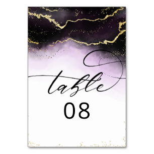 Ethereal Mist Ombre Amethyst Watercolor Wedding Tischnummer