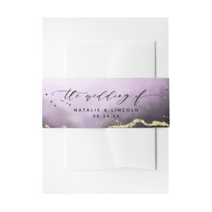 Ethereal Mist Ombre Amethyst Wedding Monogram Einladungsbanderole