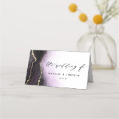 Ethereal Mist Ombre Amethyst Wedding Tischnummer Platzkarte (Rückseite)