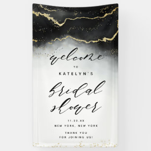 Ethereal Mist Ombre Black Brautparty Willkommen Banner