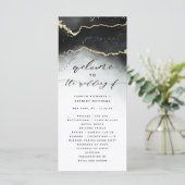 Ethereal Mist Ombre Black Moody Hochzeitfeier Programm (Stehend Vorderseite)