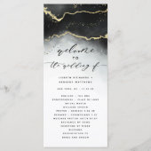 Ethereal Mist Ombre Black Moody Hochzeitfeier Programm (Vorderseite)