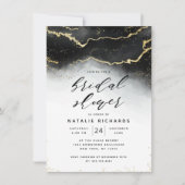 Ethereal Mist Ombre Black Watercolor Brautparty Einladung (Vorderseite)