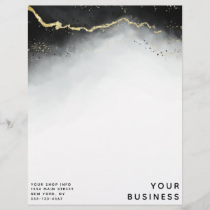Ethereal Mist Ombre Black Watercolor Custom Shop Briefbogen