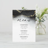 Ethereal Mist Ombre Black Watercolor Moody Abendes Menükarte (Stehend Vorderseite)