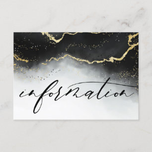 Ethereal Mist Ombre Black Wedding Informationen Begleitkarte
