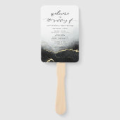 Ethereal Mist Ombre Black Wedding Zeremony Program Fächer (Vorderseite)