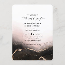 Ethereal Mist Ombre Blush Pink Foil Script Hochzei Einladung