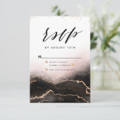 Ethereal Mist Ombre Blush Pink Gilded Moody UAWG RSVP Karte (Stehend Vorderseite)