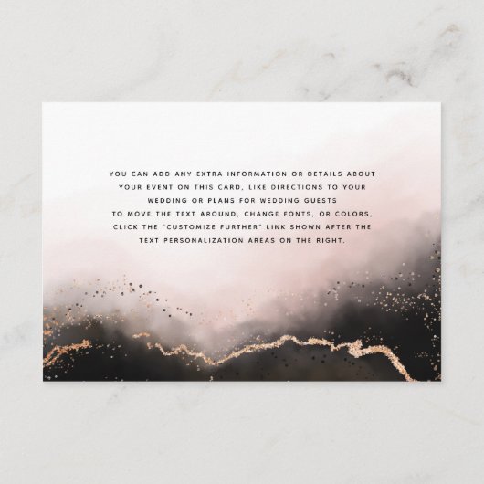 Ethereal Mist Ombre Blush Pink Hochzeitsinformatio Begleitkarte (Rückseite)