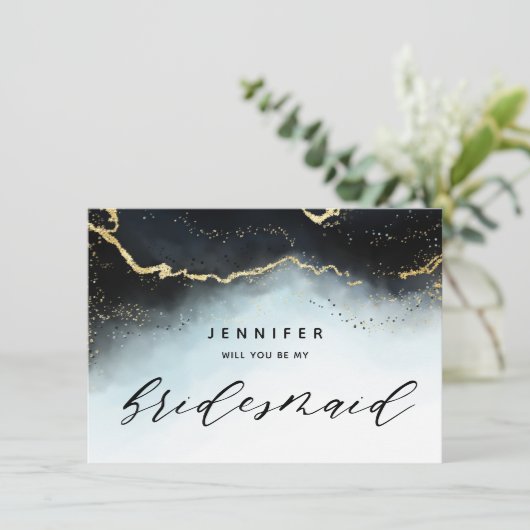 Ethereal Mist Ombre Dusty Blue Bridesmaid Vorschla (Stehend Vorderseite)