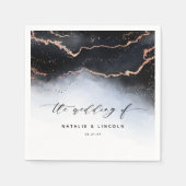 Ethereal Mist Ombre Dusty Blue Wedding Monogram Serviette (Vorderseite)