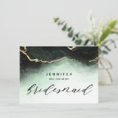 Ethereal Mist Ombre Emerald Bridesmaid Vorschlag (Stehend Vorderseite)