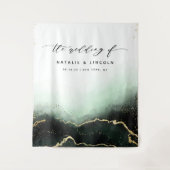 Ethereal Mist Ombre Emerald Foto Stand Hintergrund Wandteppich (Vorderseite)