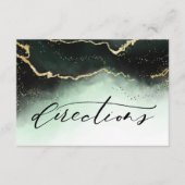 Ethereal Mist Ombre Emerald Wedding Richtungen Begleitkarte (Vorderseite)