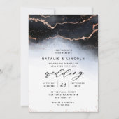 Ethereal Mist Ombre Marine Wasserfarbe Moody Weddi Einladung (Vorderseite)