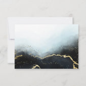 Ethereal Mist Ombre Navy Blue Edgy Moody Wedding RSVP Karte (Rückseite)