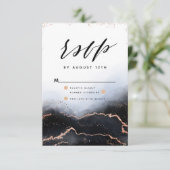 Ethereal Mist Ombre Navy Blue Gilded Moody UAWG RSVP Karte (Stehend Vorderseite)