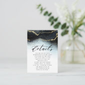 Ethereal Mist Ombre Navy Blue Mood Wedding Details Begleitkarte (Stehend Vorderseite)