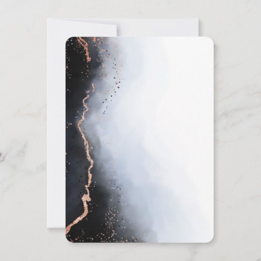 Ethereal Mist Ombre Navy Blue Trendy Wedding Einladung (Rückseite)