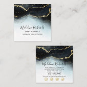 Ethereal Mist Ombre Navy Blue Watercolor Moody Quadratische Visitenkarte (Vorne/Hinten)