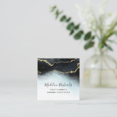 Ethereal Mist Ombre Navy Blue Watercolor Moody Quadratische Visitenkarte (Stehend Vorderseite)